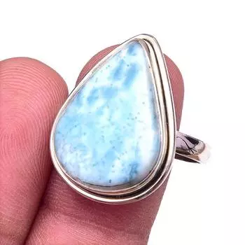 Кольцо из серебра 925 пробы с драгоценным камнем Natural Republic Larimar, размер 10, k8o50