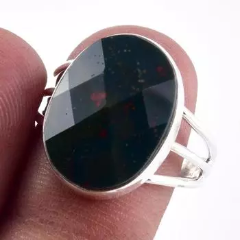 Кольцо из серебра 925 пробы с натуральным драгоценным камнем-кровавым камнем S.9 M2h90