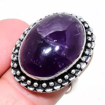 Кольцо из серебра 925 пробы с драгоценным камнем аметист, размер 7,5 M2y51 7.5 фиолетовый