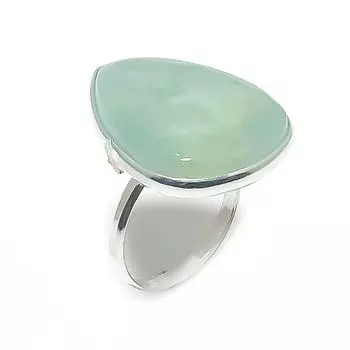 Кольцо из серебра 925 пробы с натуральным аквамарином, размер 7,5 г4I92