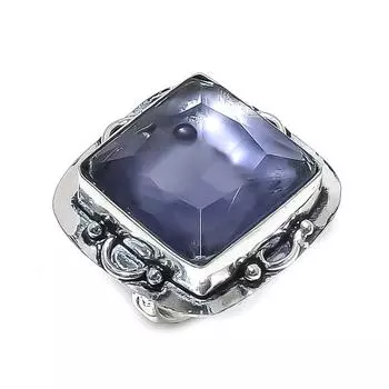 Кольцо из серебра 925 пробы с натуральным аметистом, размер 7, r1B88