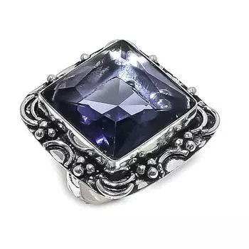 Кольцо из серебра 925 пробы с натуральным аметистом, размер 9,5 b6z76