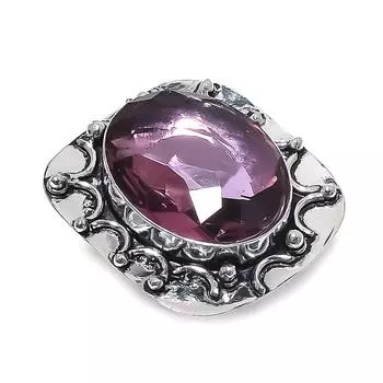 Кольцо из серебра 925 пробы с натуральным аметистом, размер 7 c1t68