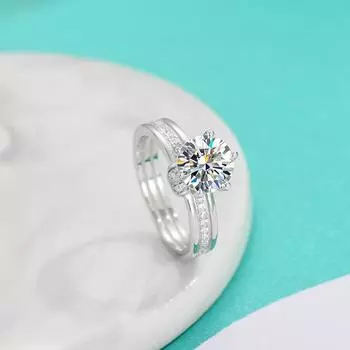 Кольцо из серебра S925 пробы, простое кольцо из муассанита с шестью когтями, женское, из стерлингового серебра S925 пробы, легкое, роскошное украшение для рук 6