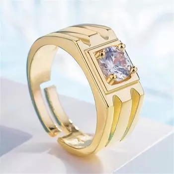 Кольцо из серебра S925 пробы, украшения для рук, позолоченное мужское кольцо с бриллиантом, деловое мужское кольцо, модное кольцо с бриллиантом