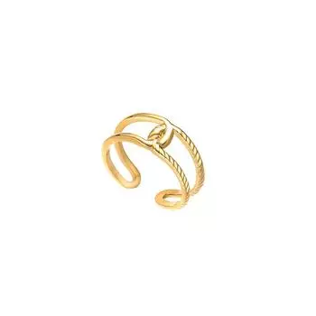 Кольцо Kink Hollow Open Ring из нержавеющей стали с позолотой, модное, из титановой стали, женское Opening adjustable