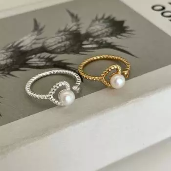 Кольцо Love French Pearl, простое кольцо с нишевым дизайном, женское ювелирное изделие opening adjustable