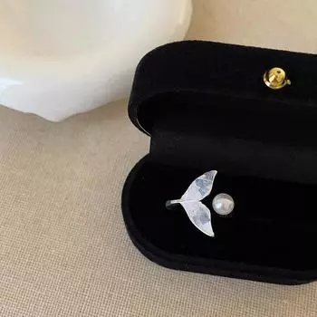 Кольцо Niche Design Sense Pearl Crystal Fishtail Open Ring Женское Элегантное Легкое Роскошное Модное Темпераментное Универсальное Кольцо