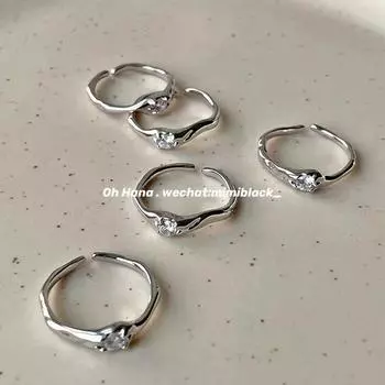 Кольцо Niche Special-Shaped Irregular Opening из белого циркония, нежное регулируемое кольцо с бриллиантом для женщин, универсальный и простой стиль