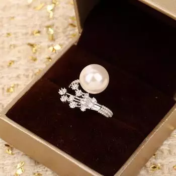 Кольцо Pearl Meteor Open Ring из стерлингового серебра 925 пробы, размер 6-7-8, слой настоящего золотого покрытия 18 карат, отсутствие химических опасностей, ювелирные изделия высшего класса, ультра 6