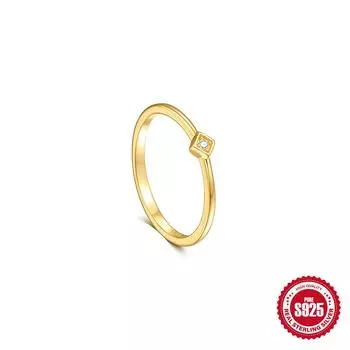 Кольцо S925 Silver Water Drop Diamond с двумя слоями, женское, нишевое, высокого класса, чувственное, легкое, роскошное, темпераментное, женское, ветер, холодный ветер No.7
