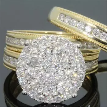 Кольцо с бриллиантом 2 карата, женское золото 18 карат, свадебное кольцо Anillos Bague Etoile Bizuteria, кольцо для женщин и мужчин, драгоценный камень топаз, шкатулка для драгоценностей Anel 6 золотой