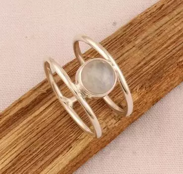 Кольцо с драгоценным камнем Rainbow Moonstone, серебро 925 пробы, эффектные ювелирные изделия, серебряное кольцо, кольцо ручной работы 6