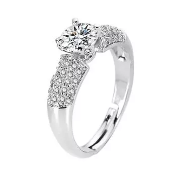 Кольцо с имитацией четырех когтей Mosan Diamond Ring для женщин, европейская и американская мода, темпераментное кольцо с бриллиантами, женское регулируемое кольцо