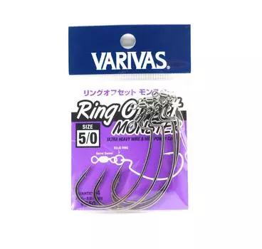 Кольцо с крючком Varivas Hooking Master Worm, размер 5/0 Offset Monster (3022)