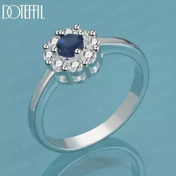 Кольцо с круглым цирконом AAA из стерлингового серебра 925 пробы, свадебные украшения 7#