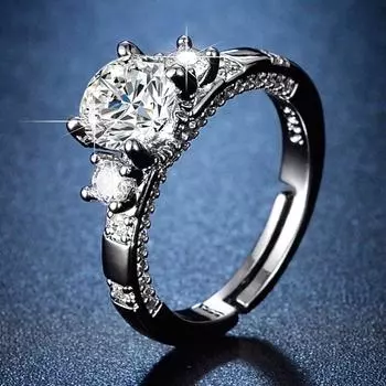 Кольцо Spark Ring с имитацией одного карата, кольцо с бриллиантом из Мозамбика, пара, предложение, кольцо opening adjustable