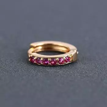 Кольцо в носу Daith Conch, серьги-гвоздики с цирконием для пирсинга ушей, цветные серьги с цирконием, кубический цирконий Red Gold