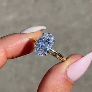 Кольцо Wind Wedding High Luxury Oval Circon Series для женщин, универсальное дизайнерское кольцо No. 5 золотой