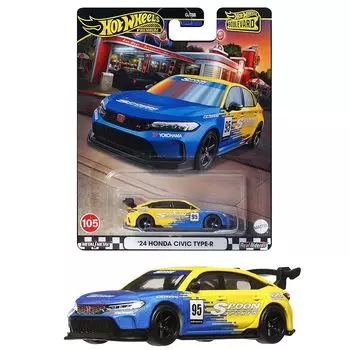 Колеса Hot Wheels) boulevard 24 honda civic type-r игрушечная машинка мини-машинка от 3 лет синий HRT61