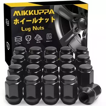Колесная гайка MIKKUPPA M12 x коническая, длина посадочного места 35 мм, сталь 19HEX, подходит для обычных и легковых автомобилей Suzuki, набор из 20 черных гаек P1.5 60°