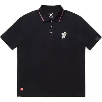 Коллаборация Li Ning X Billionaire Boys Club Серия Скейтборд Пуловер Прямая Повседневная Футболка-поло с коротким рукавом Мужские футболки-поло Черный APLU925-1 S