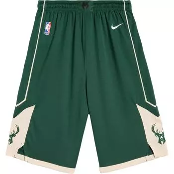 Коллаборация Nike X NBA Милуоки Бакс SS25 Мягкие Удобные Приятные к коже Универсальные Быстросохнущие Шорты Мужские шорты Зеленый 3Z2B7BABZ-BUCKS L