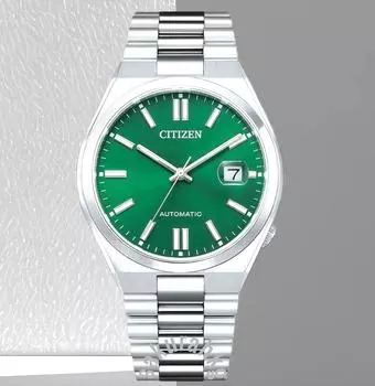 Коллекция CITIZEN TSUYOSA с зеленым циферблатом и автоматическими часами из нержавеющей стали NJ0150-81X
