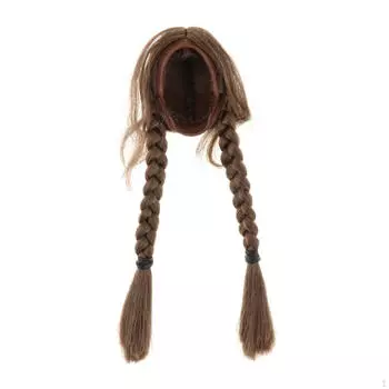 Коллекция париков на 1:6 Масштаб Женские Куклы Brown Dual Braid