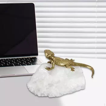 Коллекция скульптур ящерицы, латунное настольное украшение для полки офисного шкафа with Plaster Base