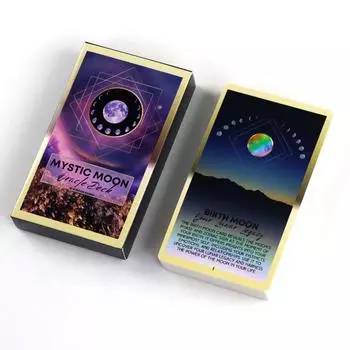 Колода Mystic Moon Oracle 10,3*6 см, 44-карточная колода Moon Magic | Лунные ритуальные карты | Карты Ведьминской Луны