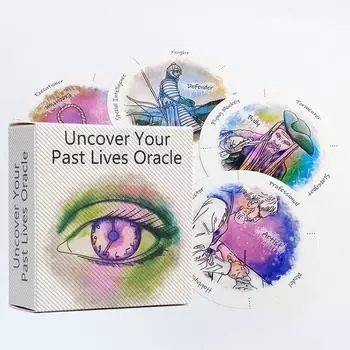 Колода Oracle «Раскройте свою прошлую жизнь», 87 карт круглой формы с путеводителем в формате PDF