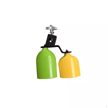 Колокольчики Cowbell с ручкой Bangzi Музыкальные удобные колокольчики для игры green and yellow