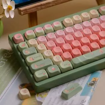 Колпачки клавиш MOA Capybara Watermelon Profile, 131 клавиша, Dye-Sub PBT, для механических клавиатур Gateron и Cherry MX CHINA