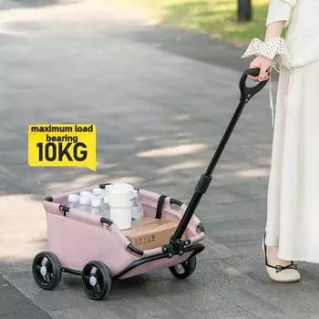 Коляска для маленьких собак, дорожная тележка, складная тележка для переноски собак, переноска для плюшевых мишек, поворотная тяга на 360°, товары для домашних животных розовый