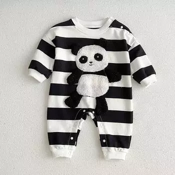 Комбинезон в полоску с узором Baby Panda 80