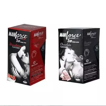 Комбинированная упаковка из 2 ароматизированных презервативов Manforce Premium. (20x2)