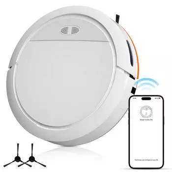 Комбинированный робот-пылесос и швабра Max 4000Pa, всасывание, Wi-Fi, управление через приложение, робот-пылесос с голосом AU Plug белый