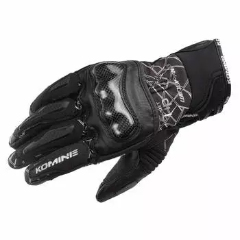 Komine Motorcycle Gloves Carbon Protect Windproof Gloves Bla M For All Seasons Carbon Stretch Material Windproof Protector Black-Crush GK-821