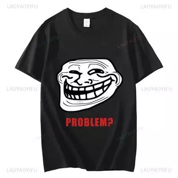 Комикс Troll Face Meme Angry Unisexga Комикс Troll Jokes Network Meme Футболка с коротким рукавом Футболка в стиле ретро L