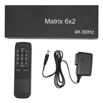 Коммутатор интерфейсов мультимедиа HD 6x2, 6 входов/2 выхода, разветвитель, поддерживает до 4K 60 Гц EDID 3D HDCP 2.2 US Plug