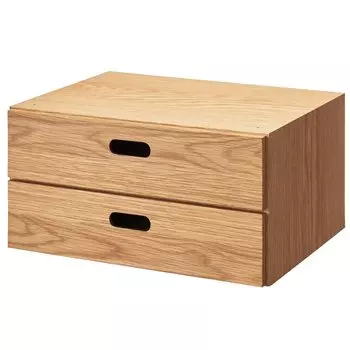 Комод MUJI Ширина 37 x Глубина 28 x Высота 1/2, 2 ящика, шпон дуба 12381204 18,5 см