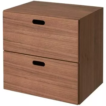 Комод MUJI Ширина 37 x Глубина 28 x Высота 37 см 2 ящика Шпон ореха 12381136