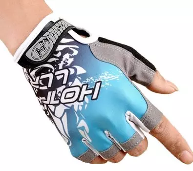 Komorebiya Cycling Unisex Gloves, Summer, 3D, Fingerless, Shock-Absorbing, Non-Slip, Breathable, (L, Blue) синий
