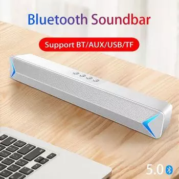 Компьютерные колонки с питанием от USB для настольных компьютеров — громкий звук, красочная светодиодная подсветка, объемный звук Портативная колонка для ПК, ноутбука bluetooth чёрный