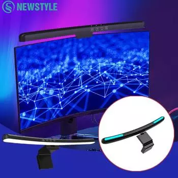 Компьютерный монитор Световая панель RGB Экран Подвесные светильники Изогнутый затемняющий экран USB LED Настольная лампа для чтения и игр Барная комната Домашний декор