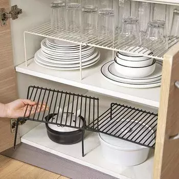 Компактная полка для хранения кухонных принадлежностей, полка для специй, регулируемая полка для шкафа, настольный держатель для хранения