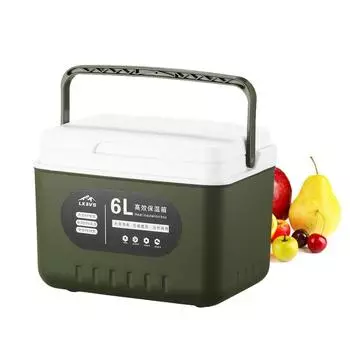 Компактные охладители льда 5.4QT, вместительный ящик для льда, портативный сверхпрочный ящик для льда, личного использования для кемпинга, вечеринки, пикника, путешествия, пляжа зелёный