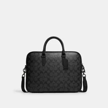 Компактные трусы Coach Liam из канвы Signature темно-серого цвета