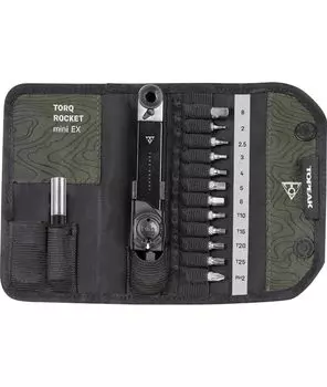 Компактный динамометрический ключ Topeak Torq Rocket Mini включает в себя биты Allen и Torx и кейс Ex, компактный, простой в использовании набор 2-10 Нм,
